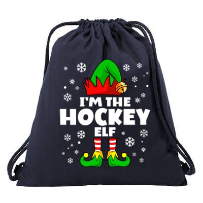 Funny Hockey Elf Family Matching Group Happy Christmas Meaningful Gift Drawstring Bag