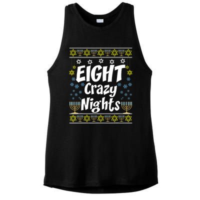 Funny Hanukkah Eight Crazy Nights Jewish Ladies PosiCharge Tri-Blend Wicking Tank