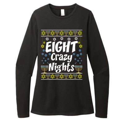 Funny Hanukkah Eight Crazy Nights Jewish Womens CVC Long Sleeve Shirt