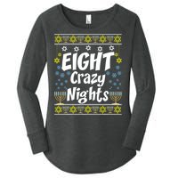 Funny Hanukkah Eight Crazy Nights Jewish Women's Perfect Tri Tunic Long Sleeve Shirt