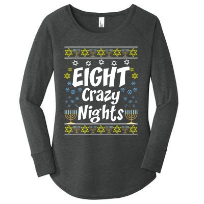 Funny Hanukkah Eight Crazy Nights Jewish Women's Perfect Tri Tunic Long Sleeve Shirt