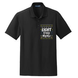 Funny Hanukkah Eight Crazy Nights Jewish Dry Zone Grid Polo