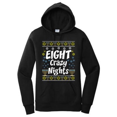 Funny Hanukkah Eight Crazy Nights Jewish Women's Pullover Hoodie