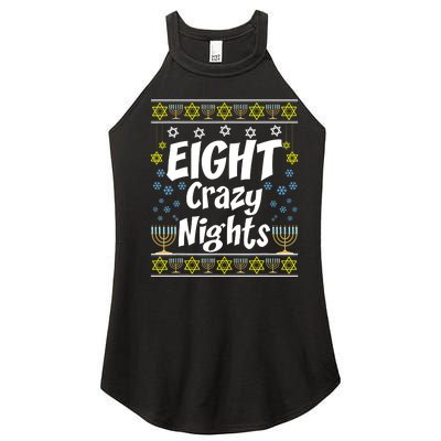 Funny Hanukkah Eight Crazy Nights Jewish Women's Perfect Tri Rocker Tank