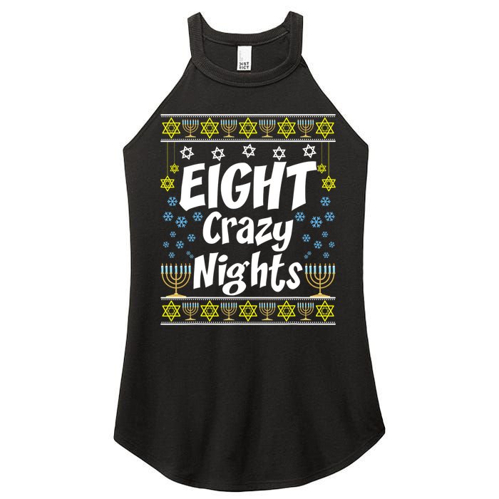 Funny Hanukkah Eight Crazy Nights Jewish Women's Perfect Tri Rocker Tank