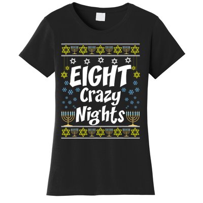 Funny Hanukkah Eight Crazy Nights Jewish Women's T-Shirt