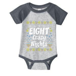 Funny Hanukkah Eight Crazy Nights Jewish Infant Baby Jersey Bodysuit