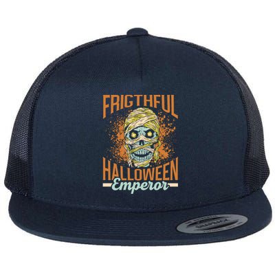 Frightful Halloween Emperor Daddy Father Dad Halloween Papa Gift Flat Bill Trucker Hat