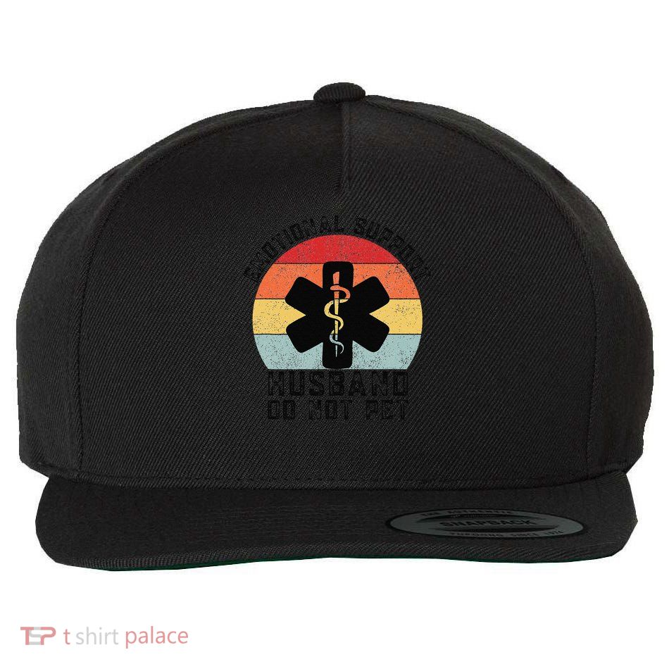 Funny Husband Emotional Support Husband Do Not Pet Wool Snapback Cap