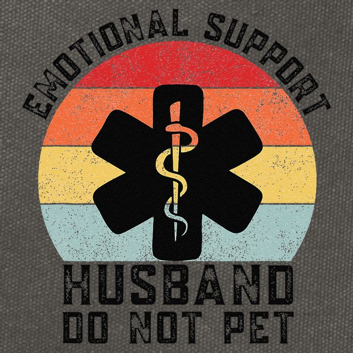 Funny Husband Emotional Support Husband Do Not Pet Cotton Canvas Backpack