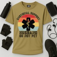 Funny Husband Emotional Support Husband Do Not Pet Cooling Performance Crew T-Shirt