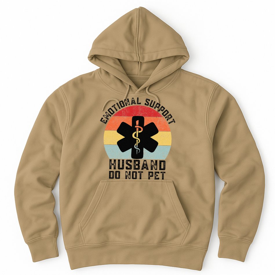 Funny Husband Emotional Support Husband Do Not Pet Hoodie