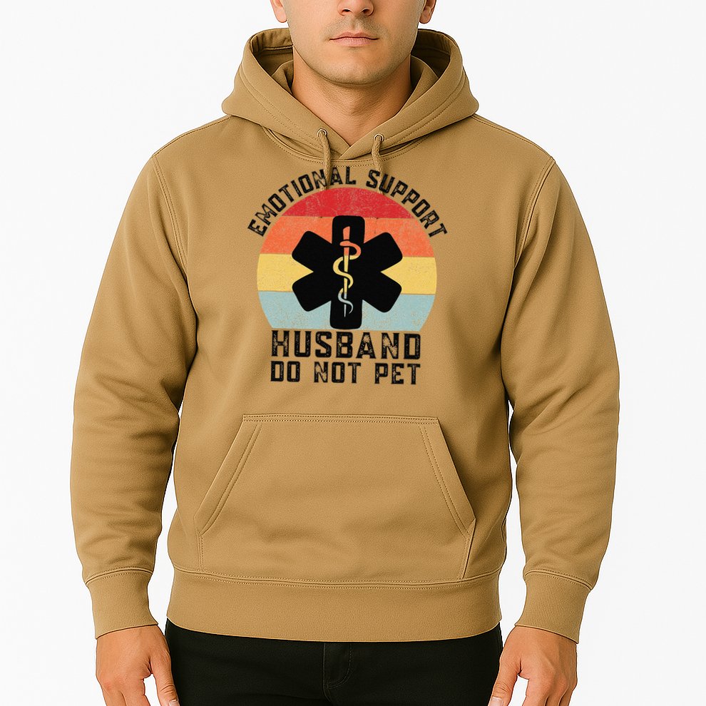 Funny Husband Emotional Support Husband Do Not Pet Hoodie