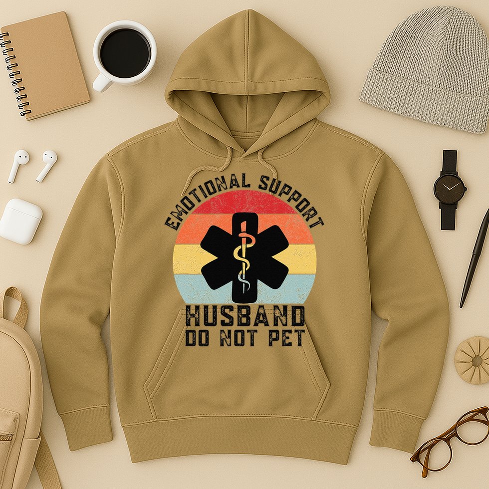 Funny Husband Emotional Support Husband Do Not Pet Hoodie