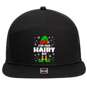 Funny Hairy Elf Family Matching Group Happy Christmas Cool Gift 7 Panel Mesh Trucker Snapback Hat