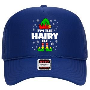 Funny Hairy Elf Family Matching Group Happy Christmas Cool Gift High Crown Mesh Back Trucker Hat