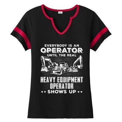 Funny Heavy Equipt Excavator Bulldozer Backhoe Operator Gift Ladies Halftime Notch Neck Tee