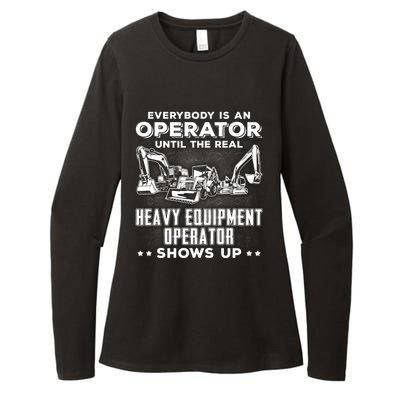 Funny Heavy Equipt Excavator Bulldozer Backhoe Operator Gift Womens CVC Long Sleeve Shirt