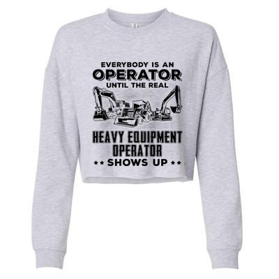 Funny Heavy Equipt Excavator Bulldozer Backhoe Operator Gift Cropped Pullover Crew