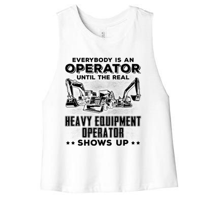 Funny Heavy Equipt Excavator Bulldozer Backhoe Operator Gift Women's Racerback Cropped Tank