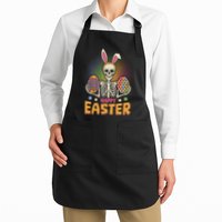 Funny Happy Easter Spooky Skeleton with Bunny Ears Apron
