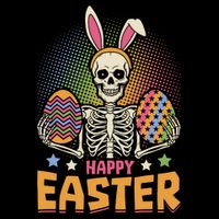 Funny Happy Easter Spooky Skeleton with Bunny Ears Drawstring Bag