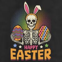 Funny Happy Easter Spooky Skeleton with Bunny Ears 25L Jumbo Tote