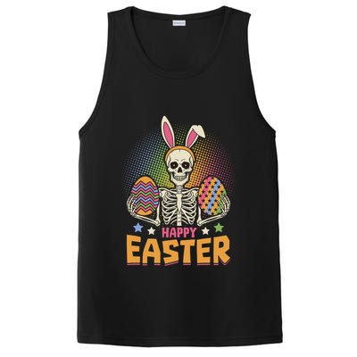 Funny Happy Easter Spooky Skeleton with Bunny Ears PosiCharge Competitor Tank