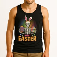 Funny Happy Easter Spooky Skeleton with Bunny Ears Tank Top
