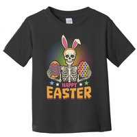 Funny Happy Easter Spooky Skeleton with Bunny Ears Toddler T-Shirt