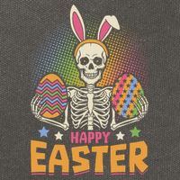 Funny Happy Easter Spooky Skeleton with Bunny Ears Cotton Canvas Backpack