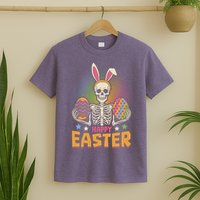 Funny Happy Easter Spooky Skeleton with Bunny Ears T-Shirt