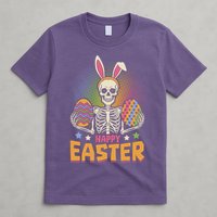 Funny Happy Easter Spooky Skeleton with Bunny Ears T-Shirt