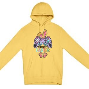 Funny Happy Easter Gamer Bunny Rabbit Controller Premium Pullover Hoodie