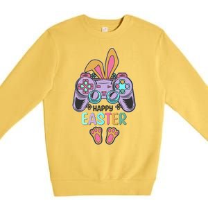 Funny Happy Easter Gamer Bunny Rabbit Controller Premium Crewneck Sweatshirt