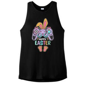 Funny Happy Easter Gamer Bunny Rabbit Controller Ladies PosiCharge Tri-Blend Wicking Tank