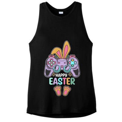 Funny Happy Easter Gamer Bunny Rabbit Controller Ladies PosiCharge Tri-Blend Wicking Tank