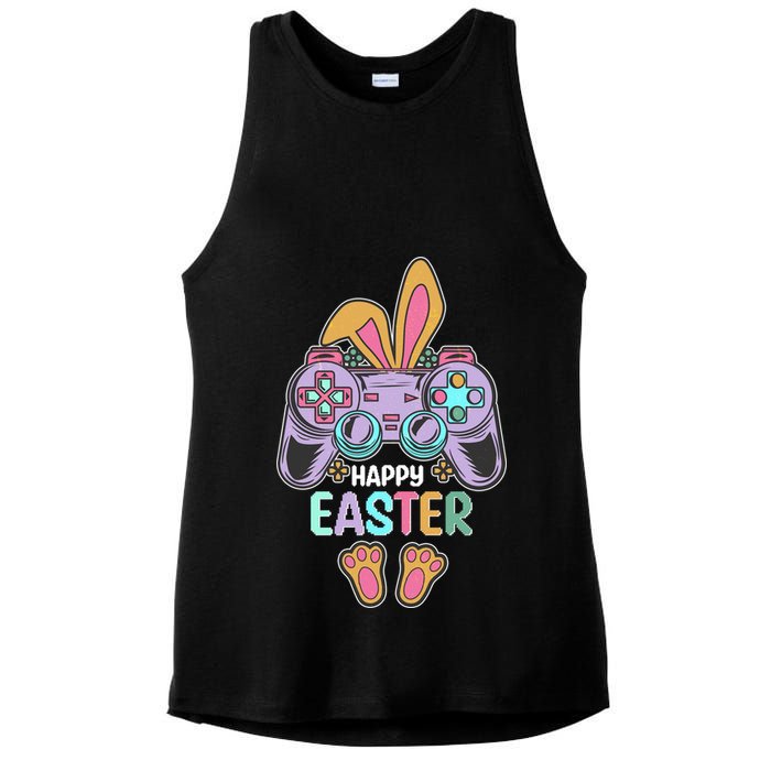 Funny Happy Easter Gamer Bunny Rabbit Controller Ladies PosiCharge Tri-Blend Wicking Tank
