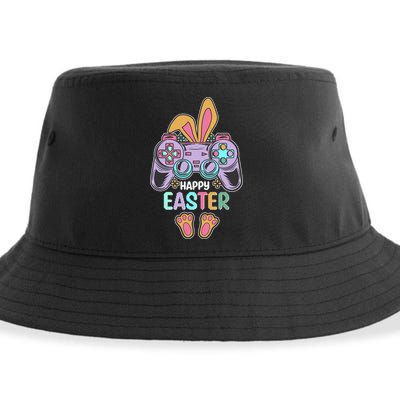 Funny Happy Easter Gamer Bunny Rabbit Controller Sustainable Bucket Hat