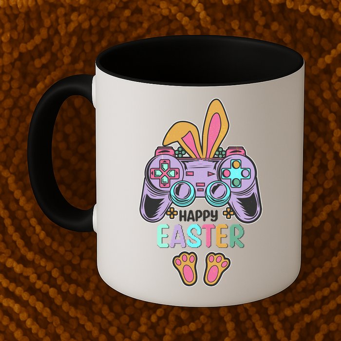 Funny Happy Easter Gamer Bunny Rabbit Controller Mug