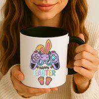 Funny Happy Easter Gamer Bunny Rabbit Controller Mug
