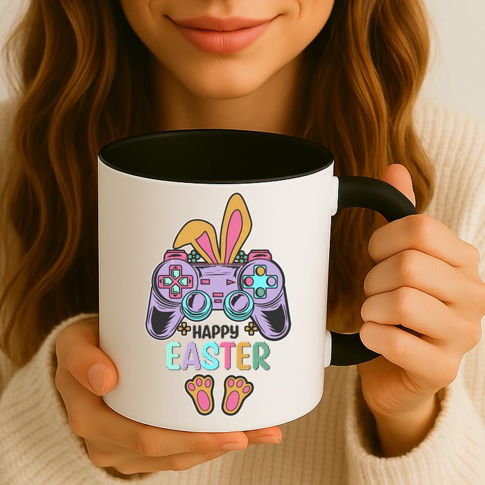 Funny Happy Easter Gamer Bunny Rabbit Controller Mug