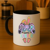Funny Happy Easter Gamer Bunny Rabbit Controller Mug
