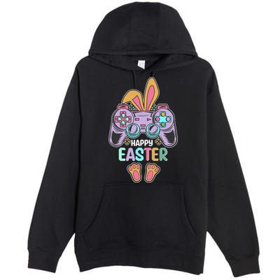 Funny Happy Easter Gamer Bunny Rabbit Controller Premium Pullover Hoodie