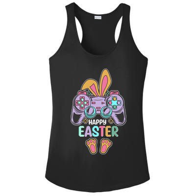 Funny Happy Easter Gamer Bunny Rabbit Controller Ladies PosiCharge Competitor Racerback Tank