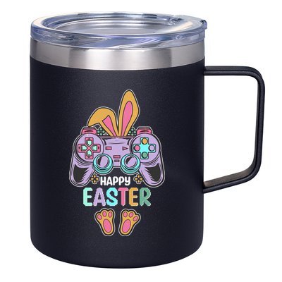 Funny Happy Easter Gamer Bunny Rabbit Controller 12oz Stainless Steel Coffee Mug