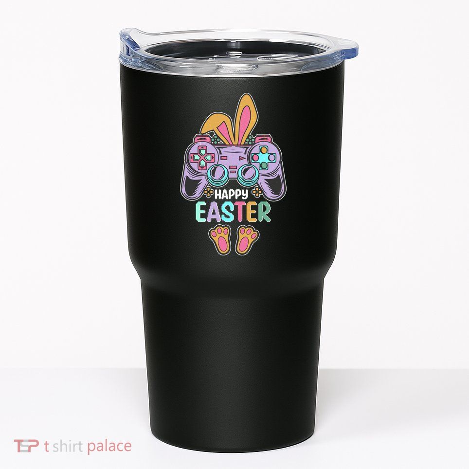 Funny Happy Easter Gamer Bunny Rabbit Controller Tumbler