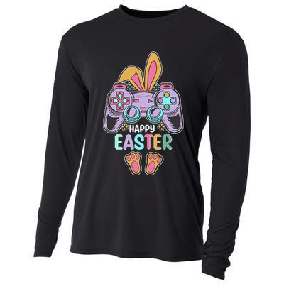 Funny Happy Easter Gamer Bunny Rabbit Controller Cooling Performance Long Sleeve Crew