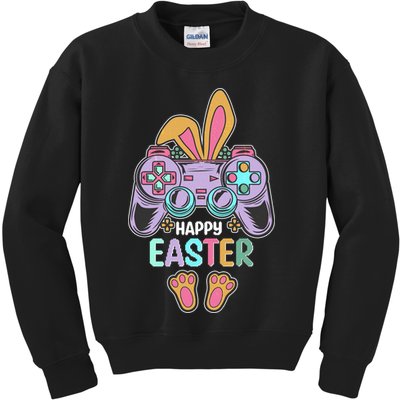 Funny Happy Easter Gamer Bunny Rabbit Controller Kids Sweatshirt