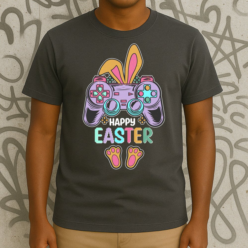 Funny Happy Easter Gamer Bunny Rabbit Controller T-Shirt